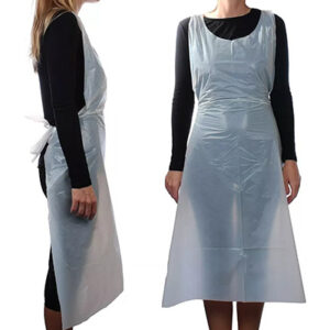 White Disposable Polythene Aprons- Flat Pack 100